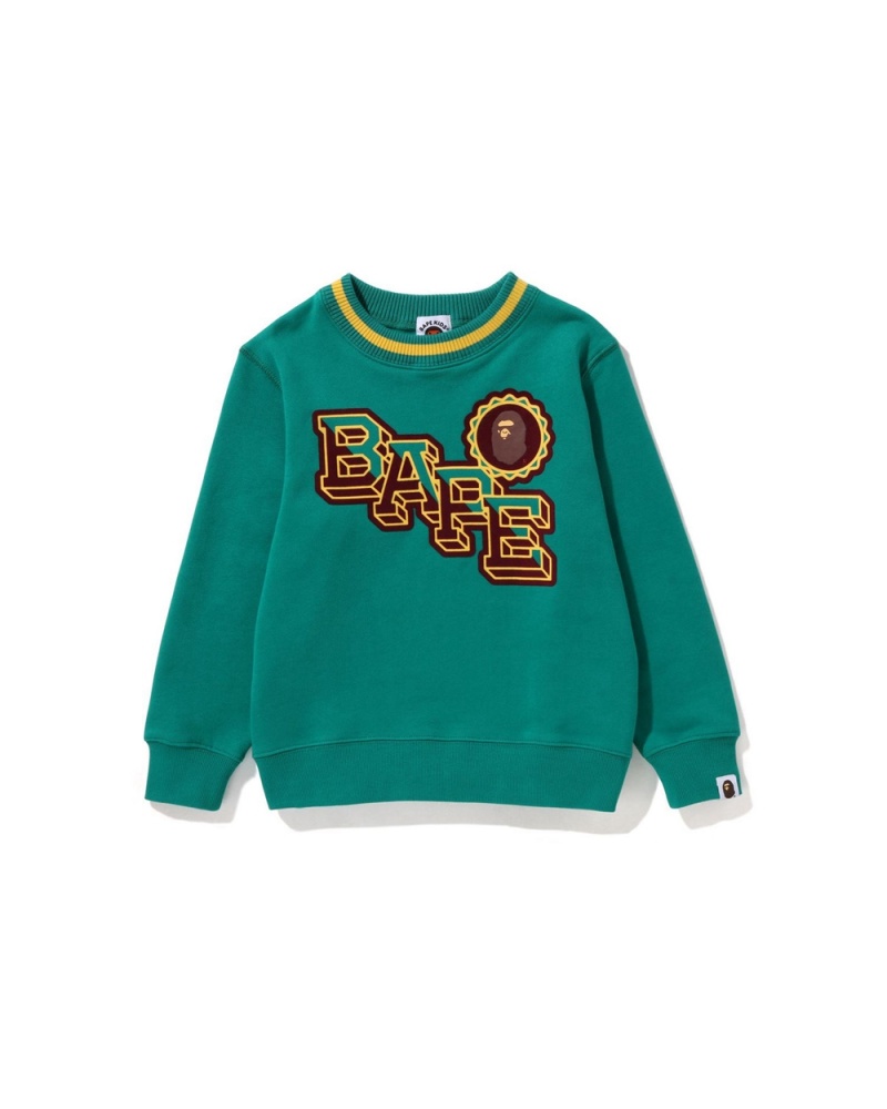 Vêtements D'extérieur Bape Ape Head Emblem Crewneck Paon Vert Enfant | PDH-37064394